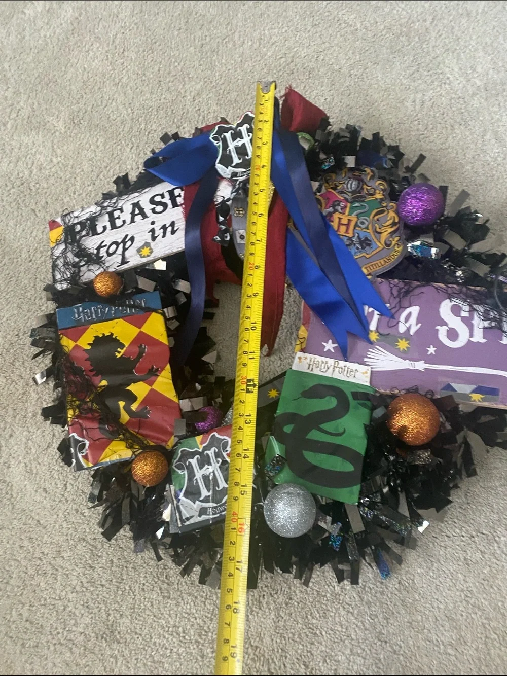 Harry Potter Handmade Holiday Christmas Halloween Wreath